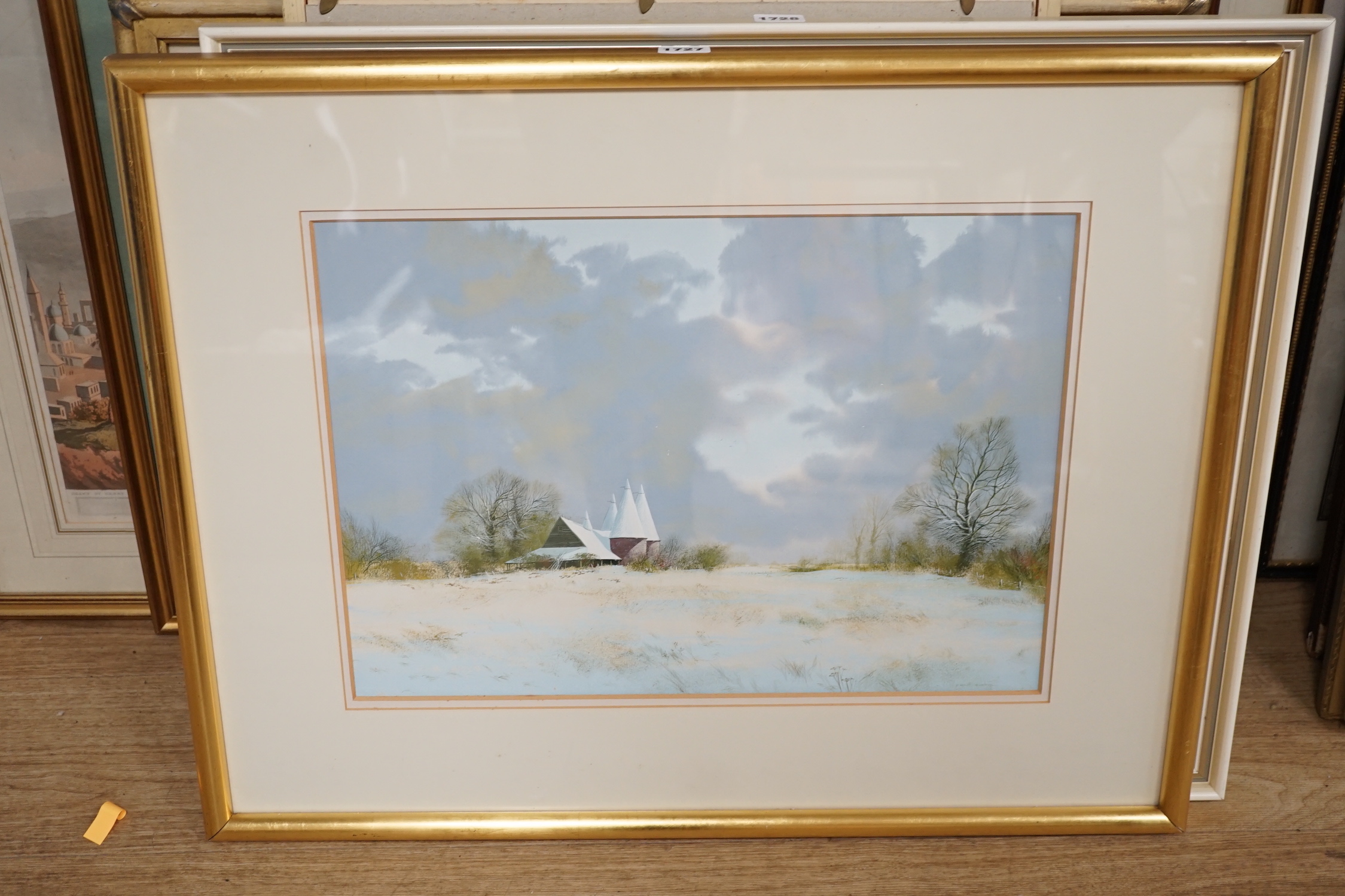 Paul Evans (1950-), gouache, 'Winter Farm, Chiddingstone', signed, 35 x 48cm